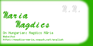 maria magdics business card
